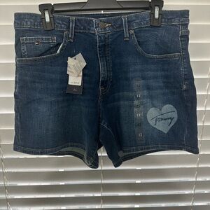 Tommy Hilfiger Flex Heart Logo Denim Shorts